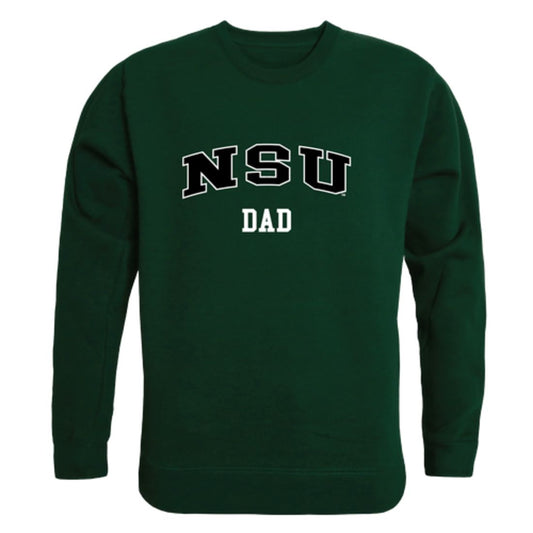 NSU Northeastern State University RiverHawks Dad Fleece Crewneck Pullover Sweatshirt Forest