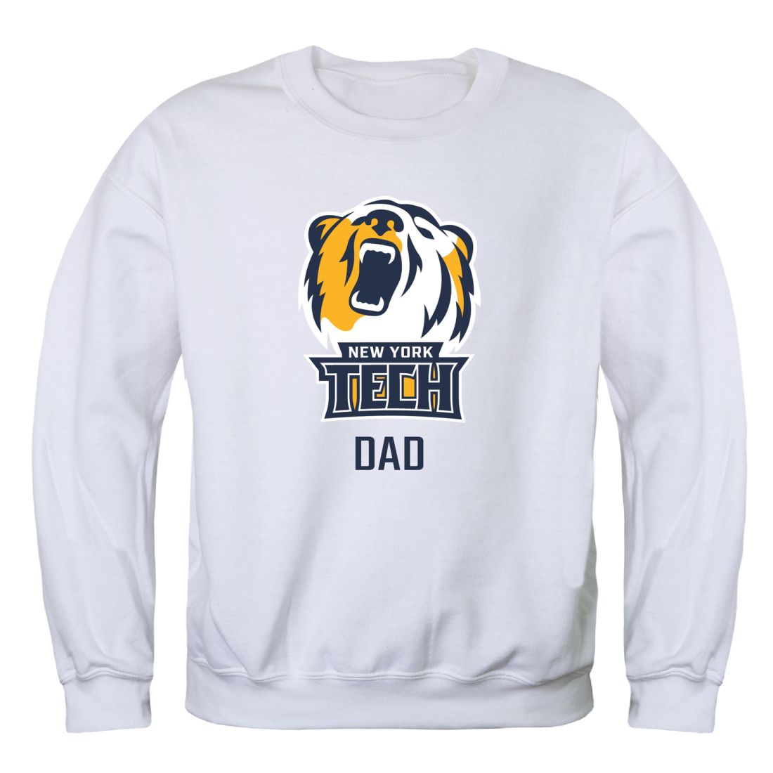 New York Institute of Technology Bears Dad Fleece Crewneck Pullover Sweatshirt