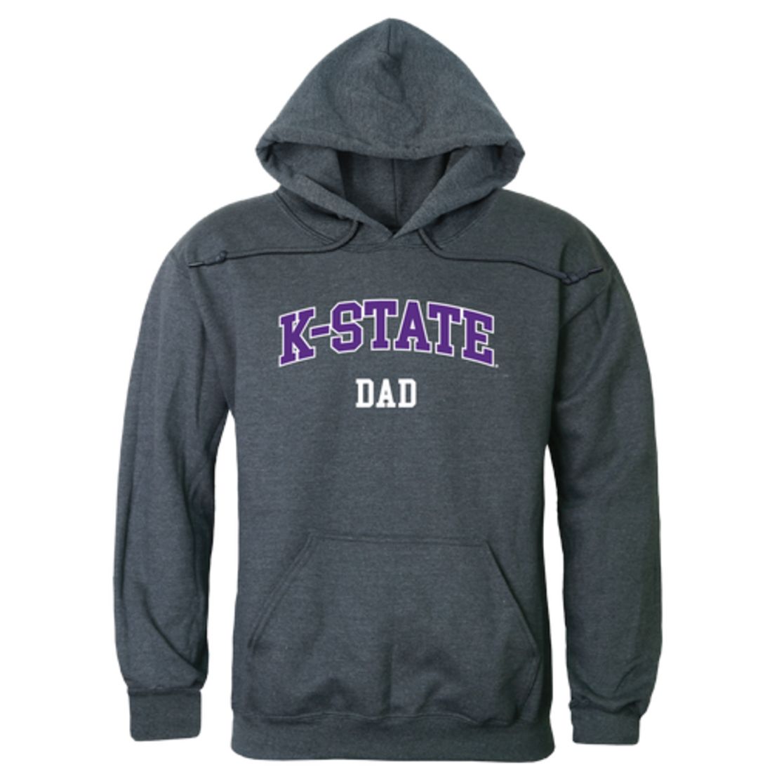 KSU Kansas State University Wildcats Dad Fleece Hoodie Sweatshirts Heather Charcoal