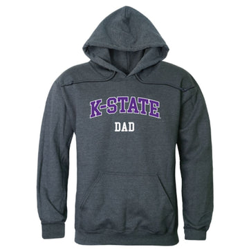 KSU Kansas State University Wildcats Dad Fleece Hoodie Sweatshirts Heather Charcoal