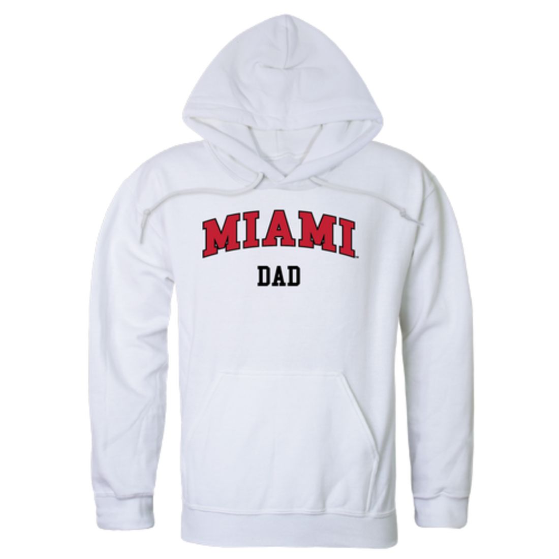 Miami University RedHawks Dad Fleece Hoodie Sweatshirts Heather Grey