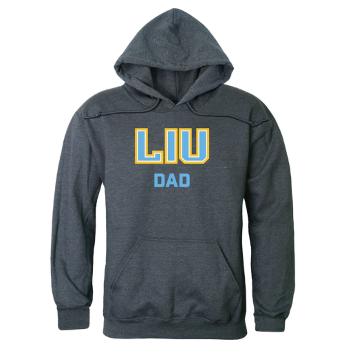 LIU Long Island University Post Pioneers Dad Fleece Hoodie Sweatshirts Heather Charcoal