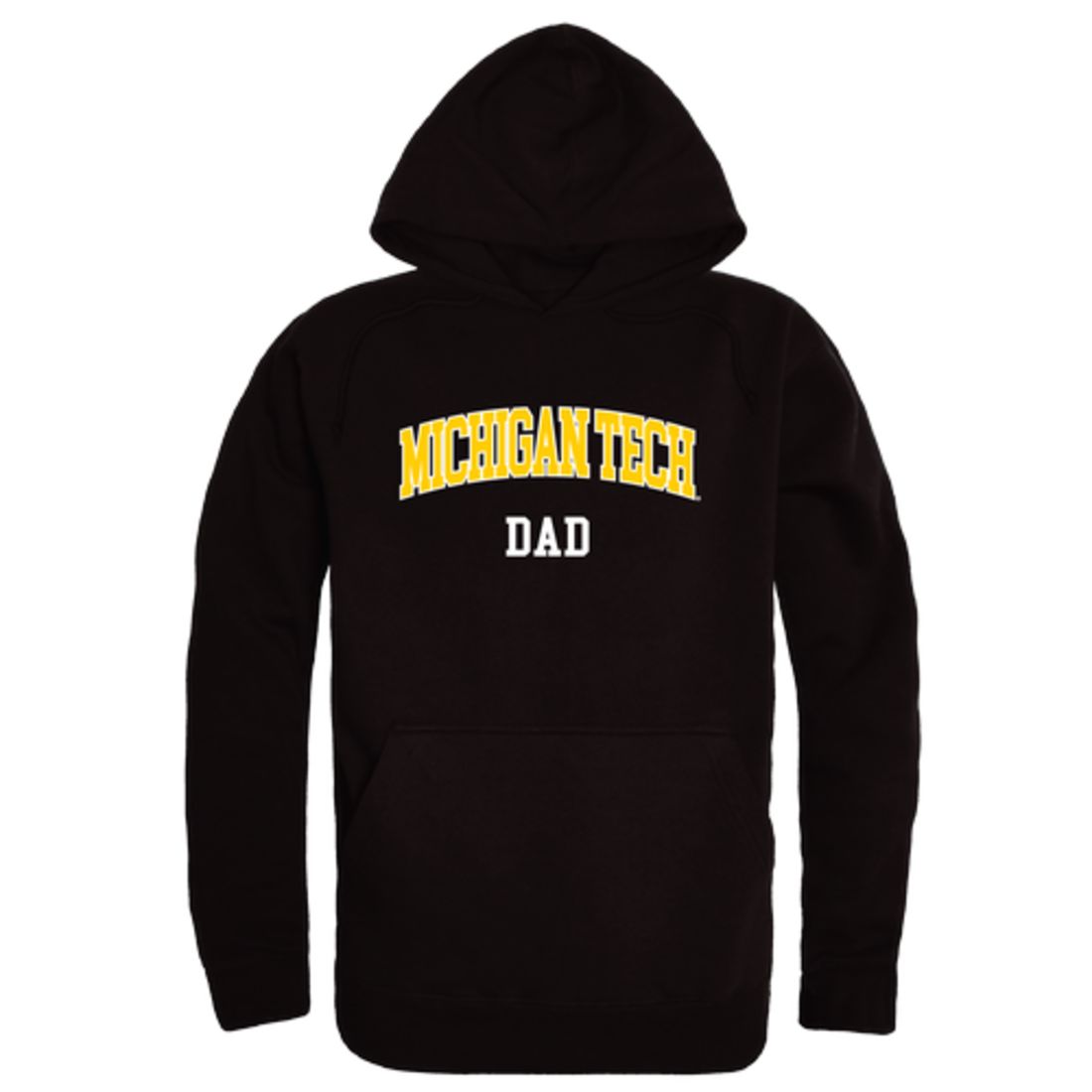 Michigan Technological University Huskies Dad Fleece Hoodie Sweatshirts Black