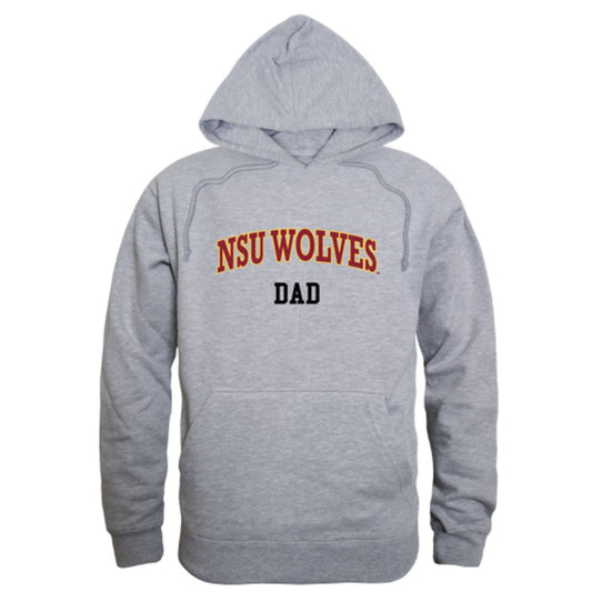 NSU Northern State University Wolves Dad Fleece Hoodie Sweatshirts Heather Grey