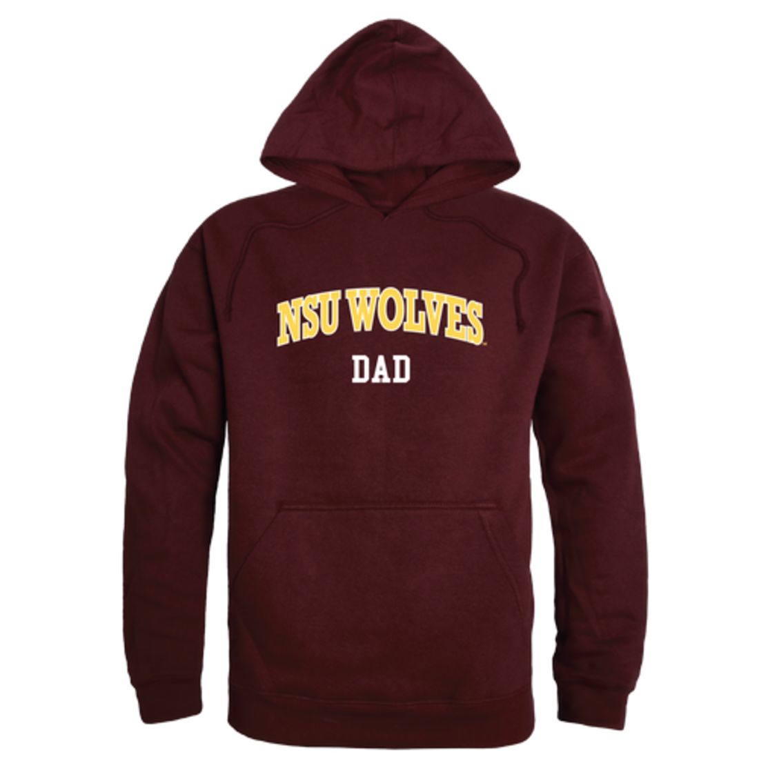NSU Northern State University Wolves Dad Fleece Hoodie Sweatshirts Heather Grey