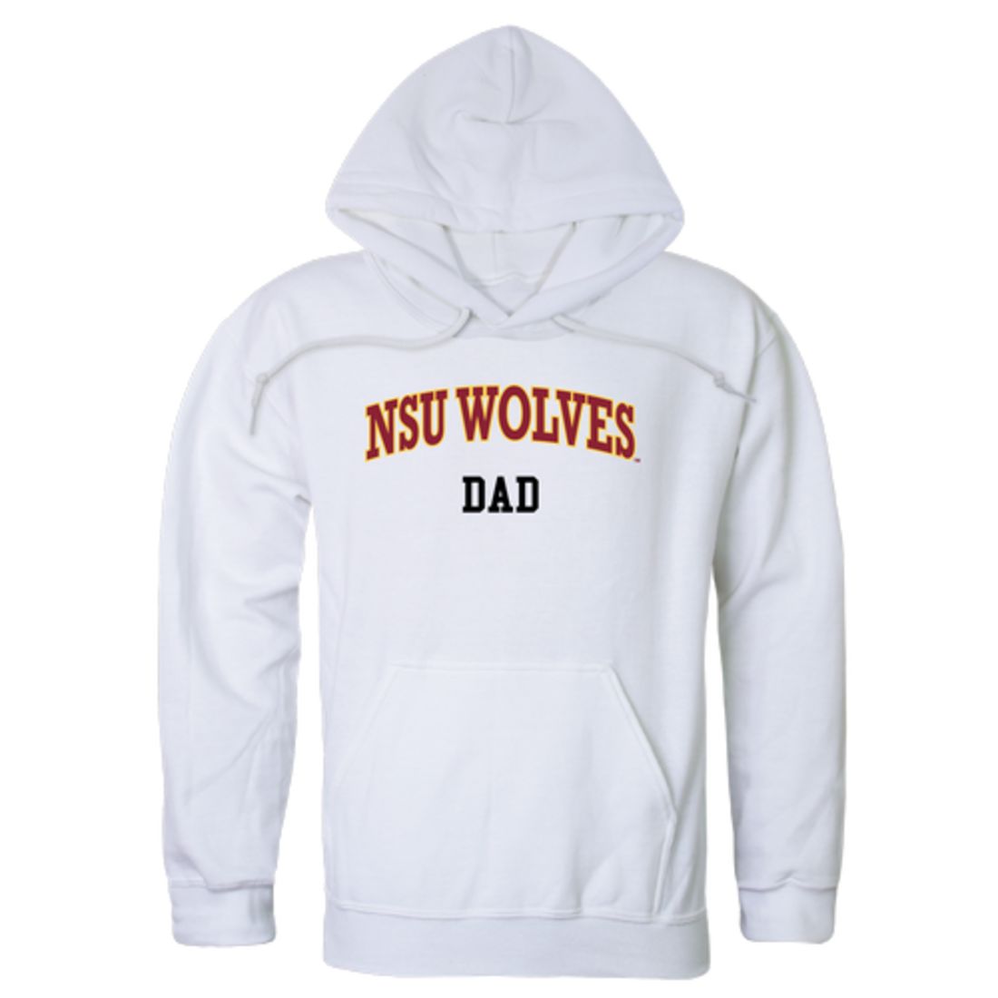 NSU Northern State University Wolves Dad Fleece Hoodie Sweatshirts Heather Grey
