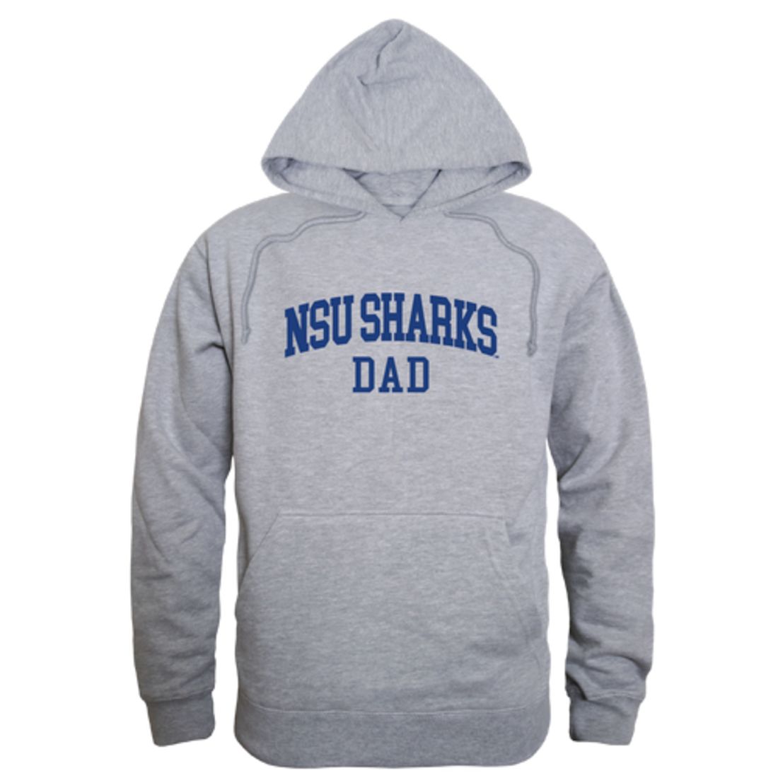 NSU Nova Southeastern University Sharks Dad Fleece Hoodie Sweatshirts Heather Grey