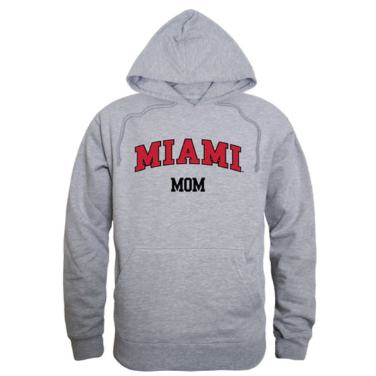 Miami University RedHawks Mom Fleece Hoodie Sweatshirts Heather Grey