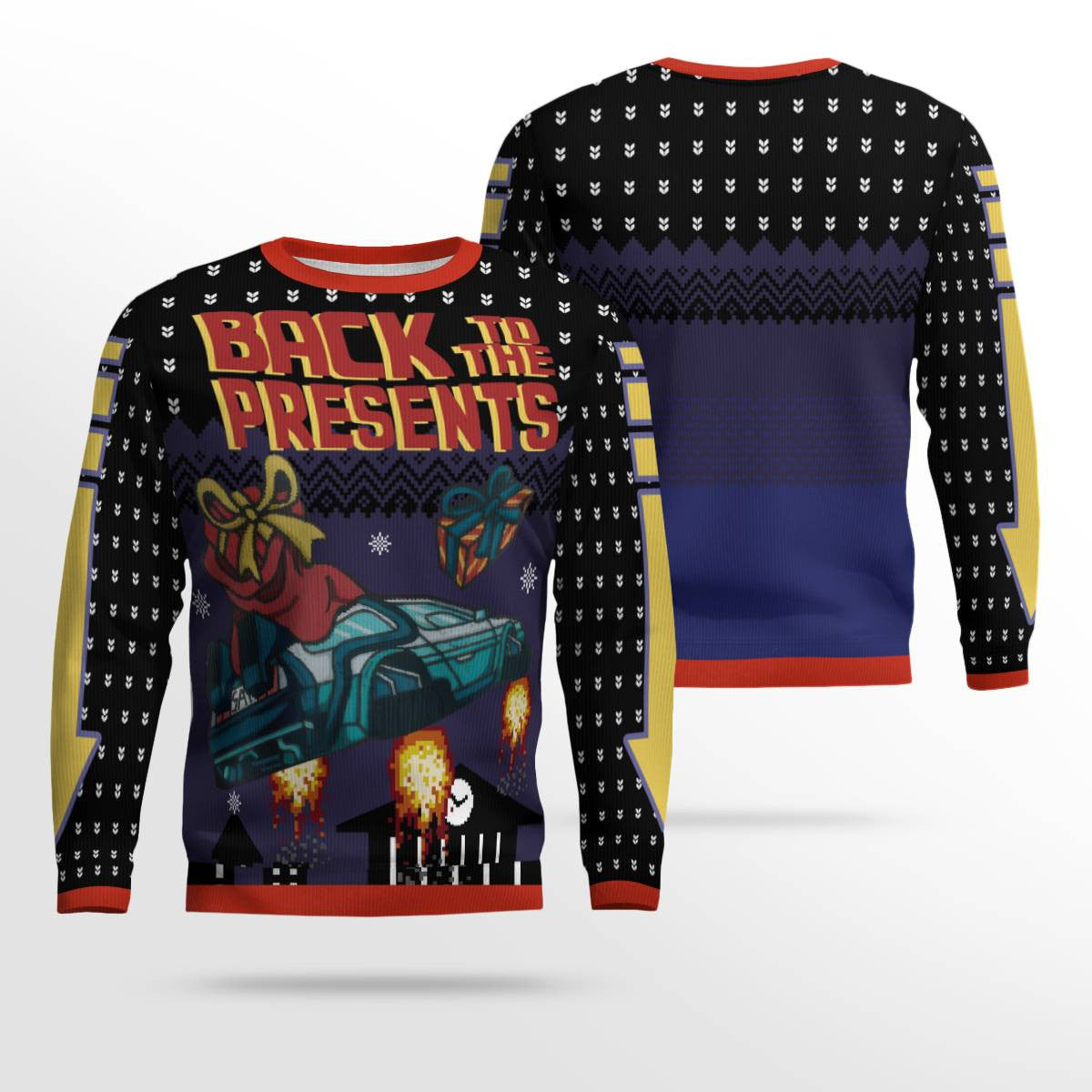 Back To The Present Car Gift Ugly Christmas Sweater – Moonbestprint