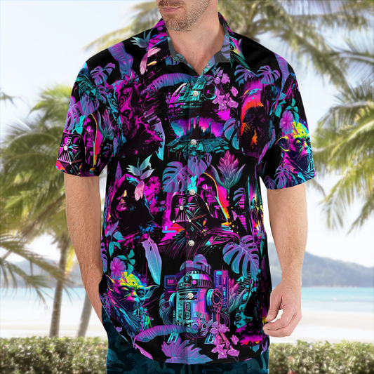 Star Wars Synthwave Hawaiian Shirt - Moonbestprint