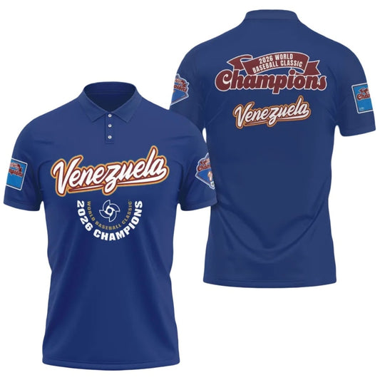 Team Venezuela 2026 World Baseball Classic Champions Polo Shirt - Moonbestprint