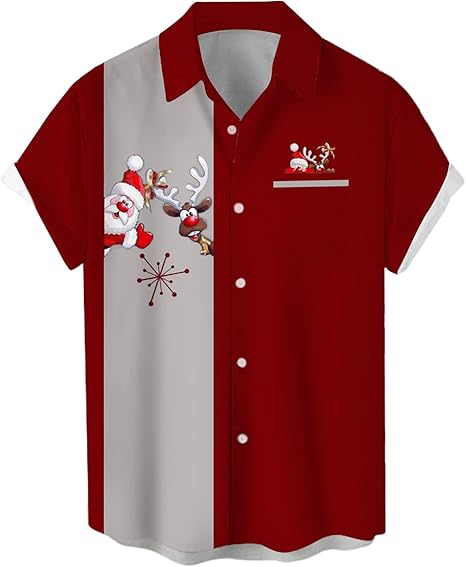 2025 Christmas Santa and Reindeer Holiday Hawaiian Shirt – Moonbestprint