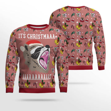 Raccoon It's Christmas Ugly Christmas Sweater Mocha Mousse – Moonbestprint