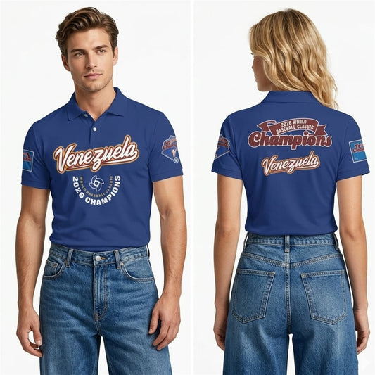 Team Venezuela 2026 World Baseball Classic Champions Polo Shirt - Moonbestprint