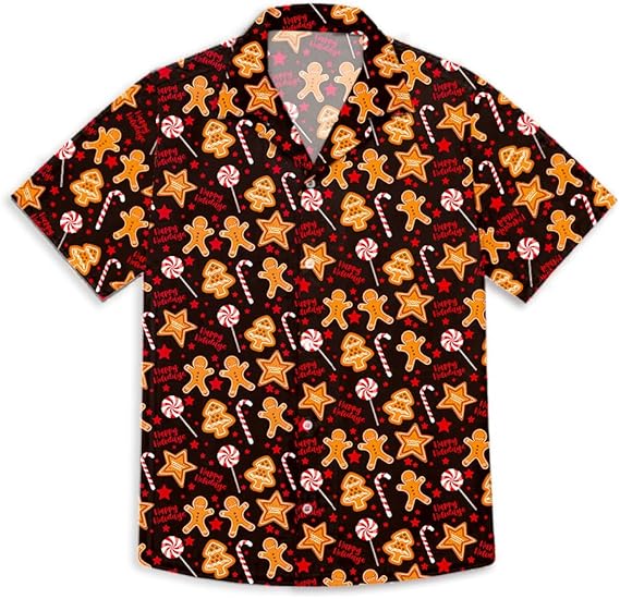2025 Christmas Gingerbread Cookie Holiday Hawaiian Shirt – Moonbestprint