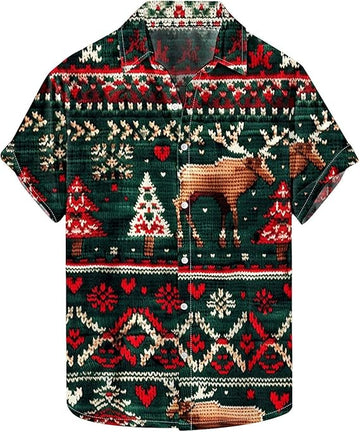 2025 Christmas Playful Reindeer Holiday Hawaiian Shirt – Moonbestprint