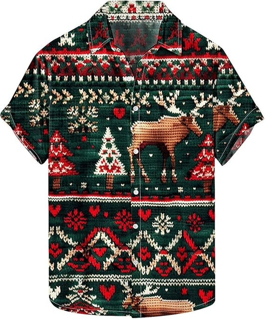 2025 Christmas Playful Reindeer Holiday Hawaiian Shirt – Moonbestprint