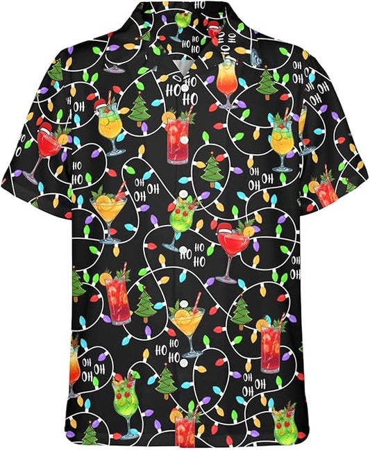2026 Christmas Fun Fruit Juice with Christmas Lights Hawaiian Shirt - Moonbestprint