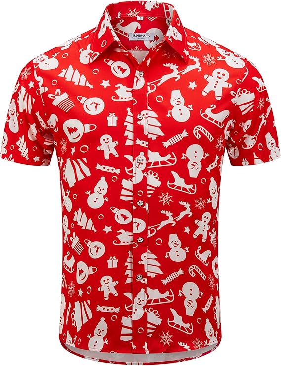 2025 Christmas Hawaiian Shirt Santa Design Tropical Holiday Shirt – Moonbestprint