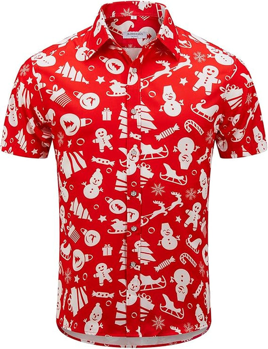 2025 Christmas Hawaiian Shirt Santa Design Tropical Holiday Shirt – Moonbestprint