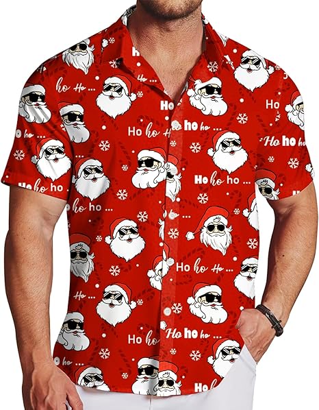 2026 Christmas Santa with Sunglasses Hawaiian Shirt - Moonbestprint