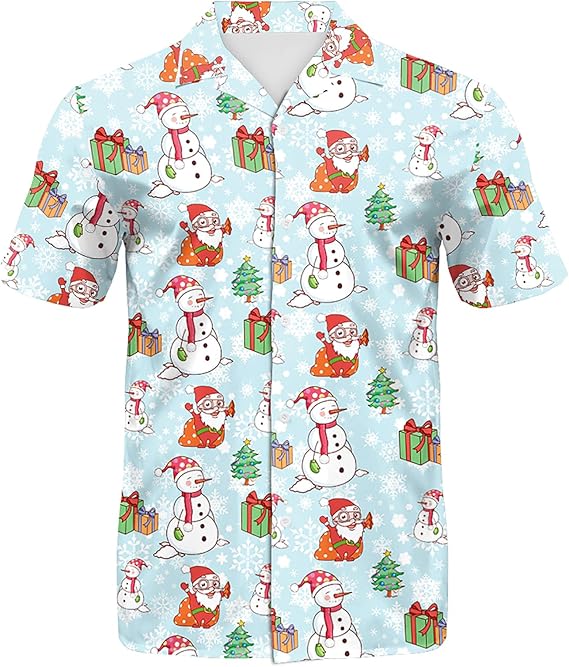 2025 Christmas Smiling Snowman Holiday Hawaiian Shirt – Moonbestprint