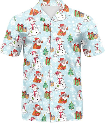 2025 Christmas Smiling Snowman Holiday Hawaiian Shirt – Moonbestprint