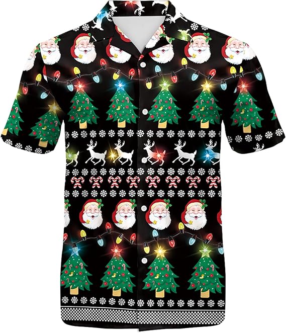 2025 Christmas Jolly Santa and Christmas Tree Hawaiian Shirt – Moonbestprint