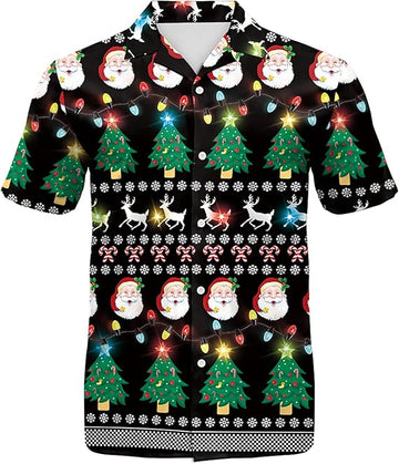 2025 Christmas Jolly Santa and Christmas Tree Hawaiian Shirt – Moonbestprint