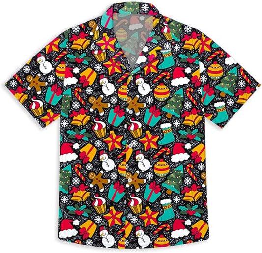 2025 Christmas Stocking and Santa Hat Hawaiian Shirt – Moonbestprint
