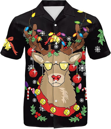 2025 Christmas Cute Reindeer Hawaiian Shirt – Moonbestprint