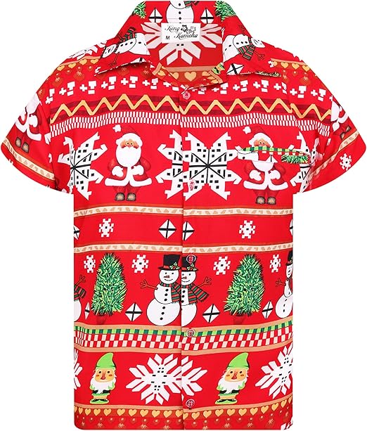2025 Christmas Traditional Holiday Theme Hawaiian Shirt Red – Moonbestprint