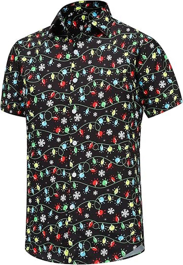 2025 Christmas Tree Light String Holiday Hawaiian Shirt – Moonbestprint