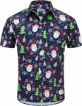 2025 Christmas Hawaiian Shirt – Santa Print Holiday Button Down – Moonbestprint