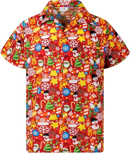 2025 Christmas Holiday Icons Hawaiian Shirt Red – Moonbestprint