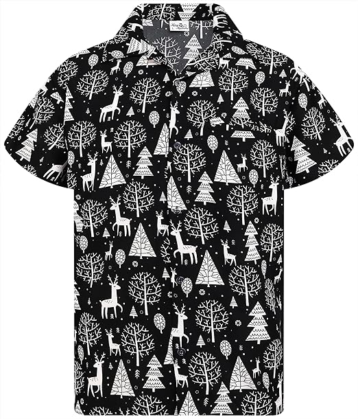 2026 Christmas Santa Tree and Reindeer Hawaiian Shirt - Moonbestprint