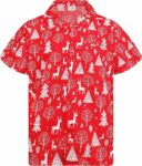 2025 Christmas Santa Tree and Reindeer Hawaiian Shirt Red – Moonbestprint