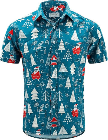 2026 Santa Hawaiian Shirt – Casual Christmas Vacation Button Down - Moonbestprint