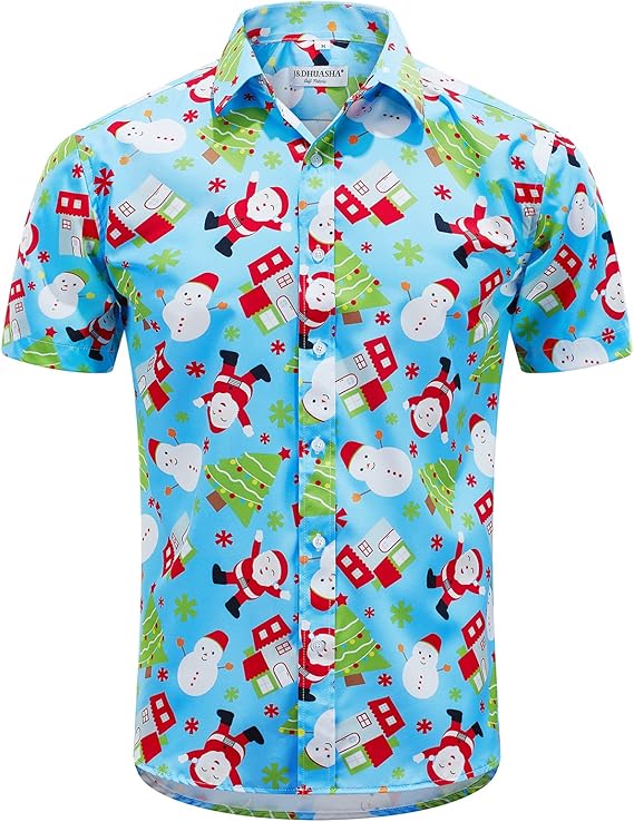 2025 Christmas Hawaiian Shirt – Button Down Santa Vacation Shirt – Moonbestprint