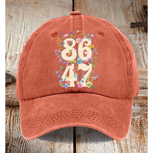 86 47 Flowers Print Hat -Moonbestprint