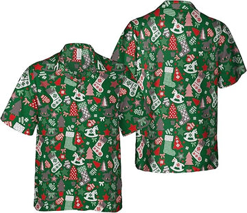 2026 Christmas Hawaiian Shirt Red and Green Christmas Socks Hawaii Shirt - Moonbestprint