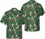 2025 Christmas Hawaiian Shirt Red and Green Christmas Socks Hawaii Shirt – Moonbestprint
