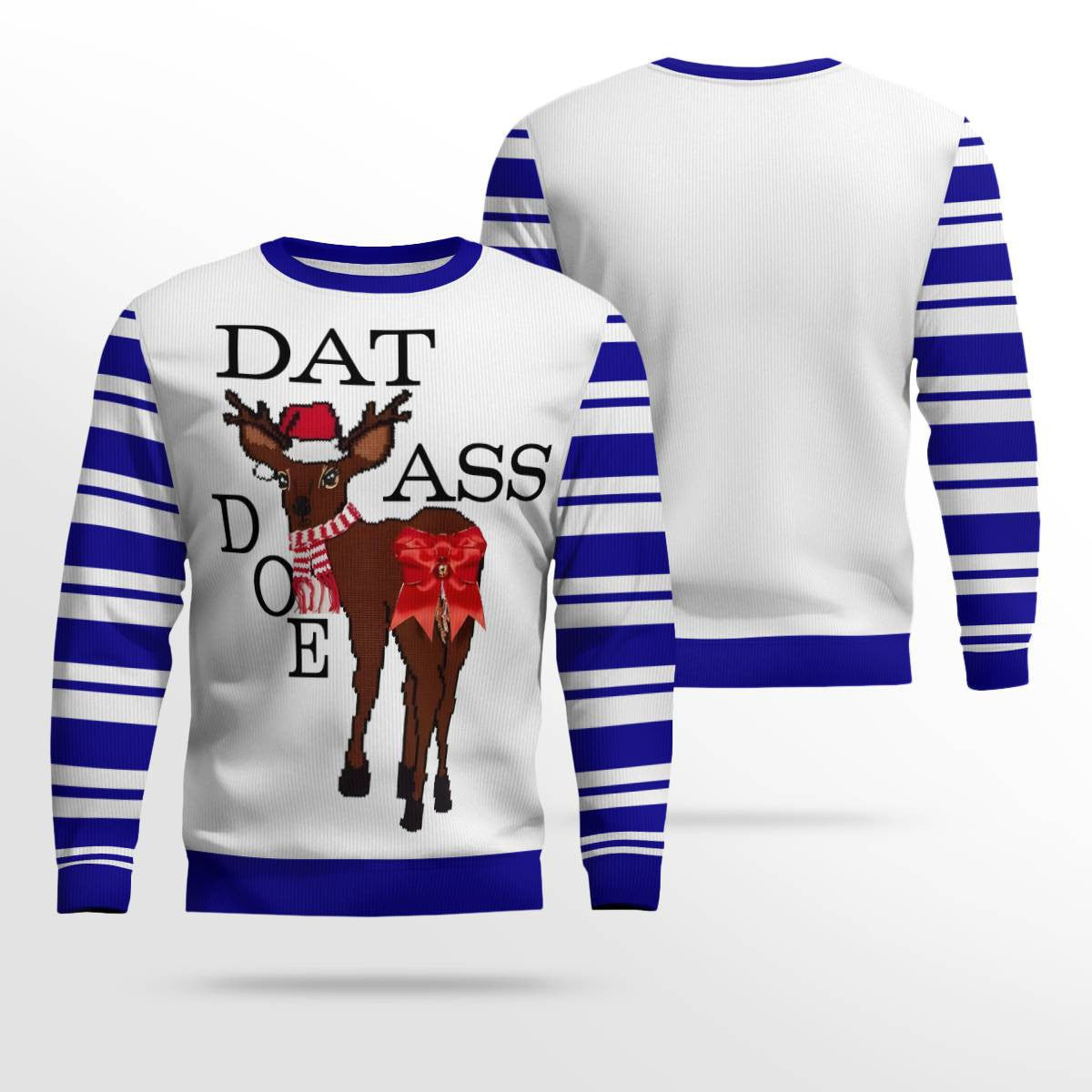 Dat Ass Doe Ugly Christmas Sweater Blue – Moonbestprint