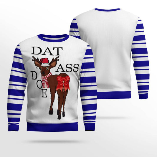 Dat Ass Doe Ugly Christmas Sweater Blue – Moonbestprint