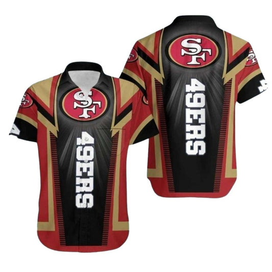 9Ers Logo Black And Gold Lightning Design Hawaiian Shirt - Moonbestprint