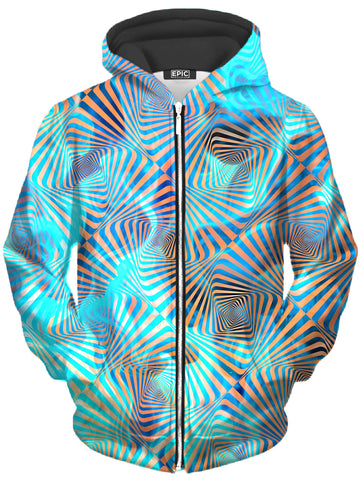 Aqua Plasma Unisex Zip-Up Hoodie -Moonbestprint