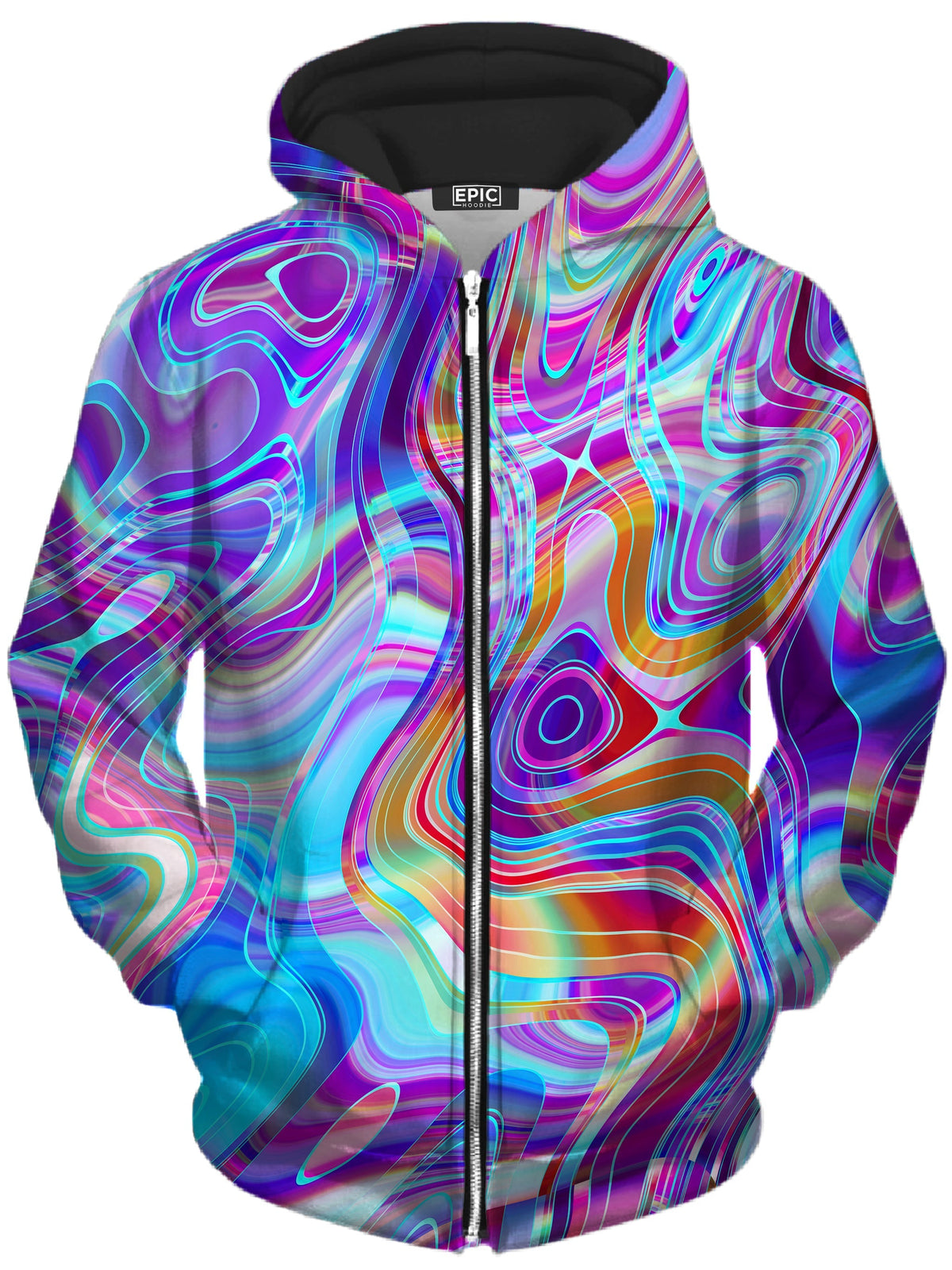 Aqua Realm Unisex Zip-Up Hoodie -Moonbestprint