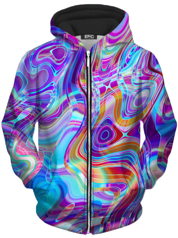 Aqua Realm Unisex Zip-Up Hoodie -Moonbestprint