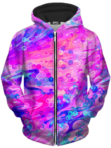 Cotton Candy Wash Unisex Zip-Up Hoodie -Moonbestprint