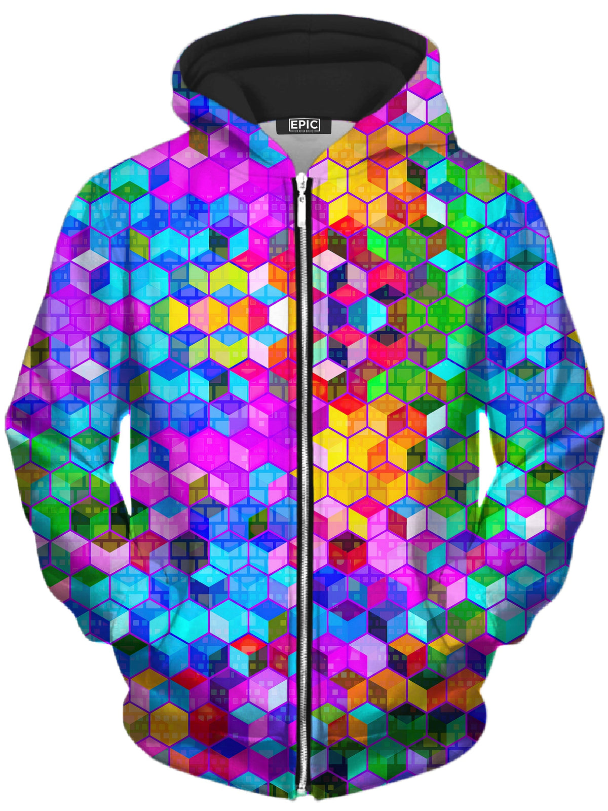 Cubism Unisex Zip-Up Hoodie -Moonbestprint